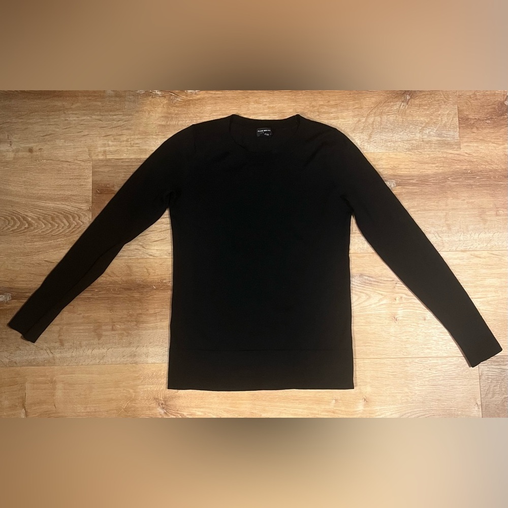 Sleek black wool Club Monaco sweater XS